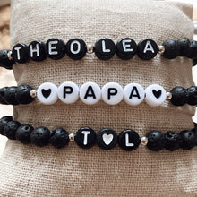 Charger l'image dans la galerie, Bracelet Homme Personnalisé en Perles de Lave Noires