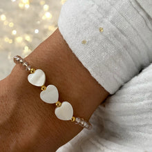 Charger l'image dans la galerie, Bracelet coeurs nacre